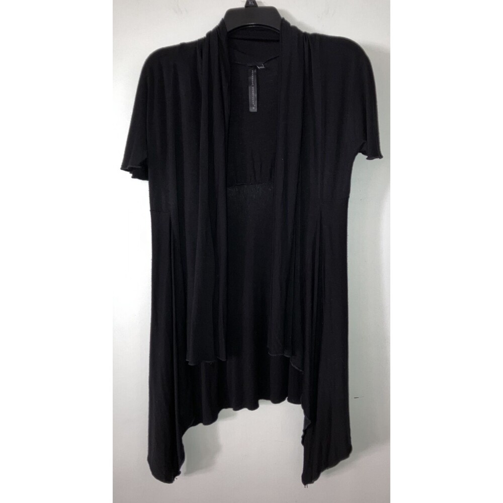 ISABELLA RODRIGUEZ Size M Black Lightweight Short Sleeve Cardigan Career Office